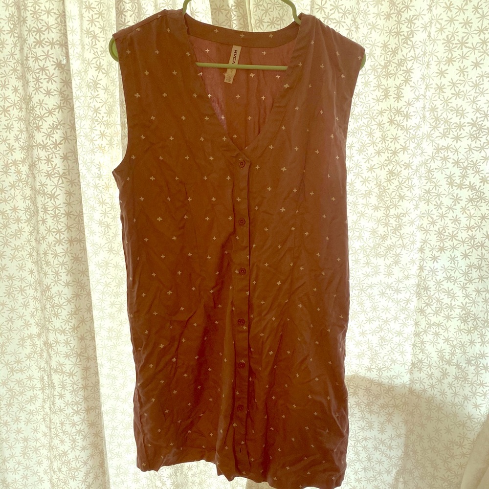 RVCA rose button up dress